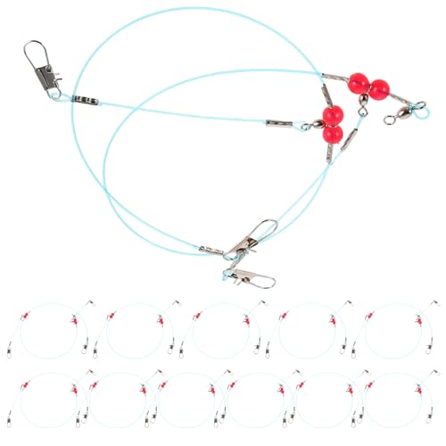 Set de 12 cables de pesca de nylon con anzuelos de acero inoxidable miniatura 1