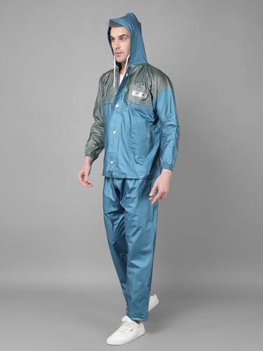 Image of Dollar Rainguard Men's PVC Full Sleeve Solid Raincoat with Adjustable Hood and Pocket