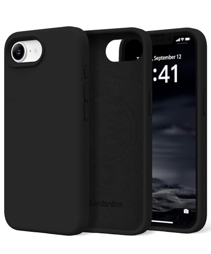 Image of Magnetic for iPhone 17e /iPhone 16e Case, Compatible with MagSafe, [Soft Anti-Scratch Microfiber Lining] Slim Silicone Shockproof Protective Phone Case for iPhone 17e /16e 6.1 inch, Black