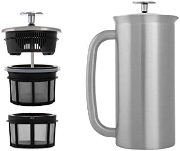 ESPRO P7 French Press - Double Walled Stainless Steel Insulated Coffee and Tea Maker (Brushed Stainless Steel, 32 Ounce)