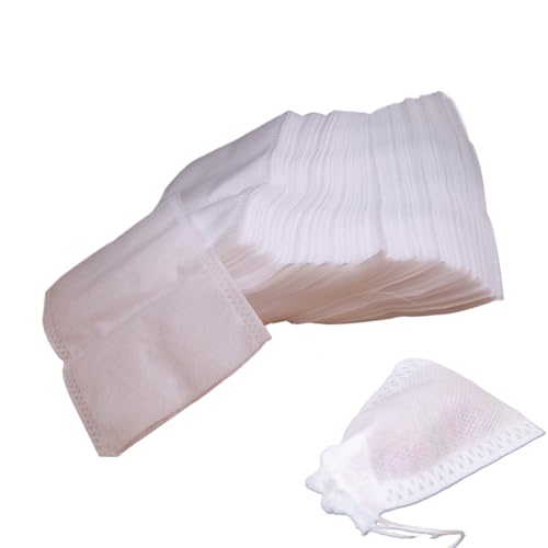 Bolsas de té vacías para té a granel - bolsas de té reutilizables para café, bolsitas de filtro de té no tejidas | Sartas de té vacías con cordón, bolsitas naturales no blanqueadas para café frío 100x