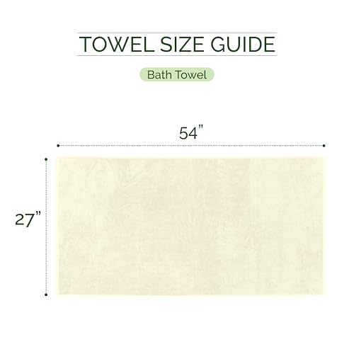 Image of Elegant Comfort 100% Turkish Cotton Corduroy Ribbed Luxury Soft 2 Pack Bath Towels 27 x 54 Inch - Ultra Plush, Absorbent, Quick Dry, Hotel Spa Quality Towels for Bathroom Essentials, Ivory