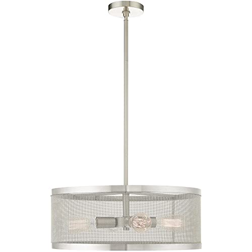 Image of Livex Lighting 4 Light Brushed Nickel Chandelier
