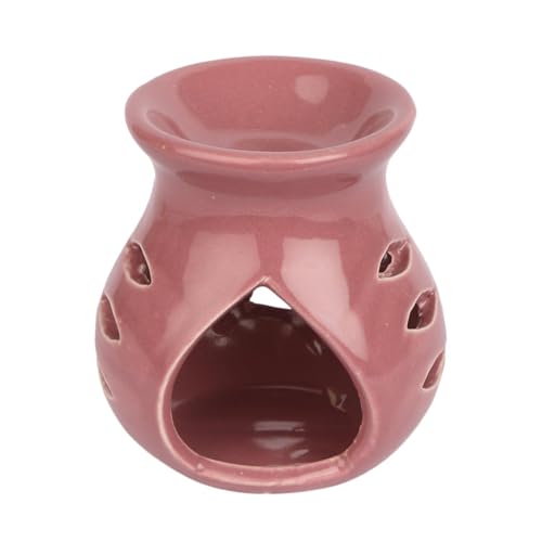 Image of Pure Source India Ceramic Aroma Oil Diffuser Gift Set with 10ML Relaxing Oil & Tealight Candles | 97 Burner for Home Fragrance & Relaxation | Ideal for Gifting & Home Decor (Purple)