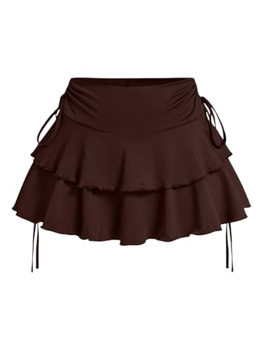 PRSFPN Women's Y2k Mini Ruffle Skirts with Shorts...