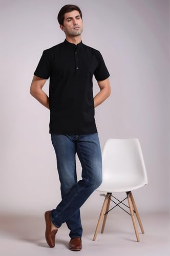 Image of SKAVIJ Men's Cotton Tunic Casual Short Kurta Top Regular Fit