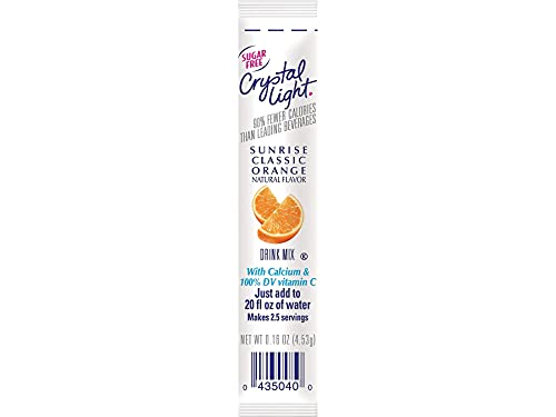 Crystal Light On the Go Drink Mix, Sunrise Classic Orange – 30 count, 0.17oz
