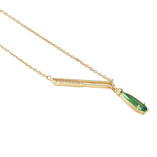 Collier larmes d'ange spar vert S925 anti-allergie éclat durable