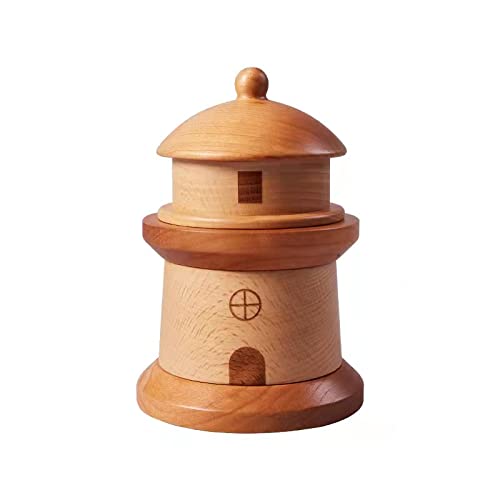 Baby Tooth Box,Personality Pagoda Wooden Kids Keepsake Organizer for Baby Teeth, Design for Kids Deciduous Teeth with Baby Fetal Hair Container