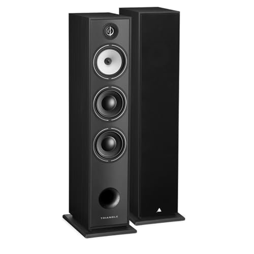 Triangle - BOREA BR08 Hi-Fi Floorstanding Speakers - Power handling 150W - Efficiency 92 dB/W/m - 16cm drivers - Versatile Music and Home Cinema - 206 x 1020 x 314 mm - Black (Pair)