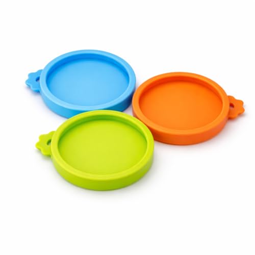 Yobbai Small Cat Food Can Lids for 3 oz & 2.5 oz Food-Grade Silicone Pet Food Covers BPA-Free Dishwasher Safe 3 Pack
