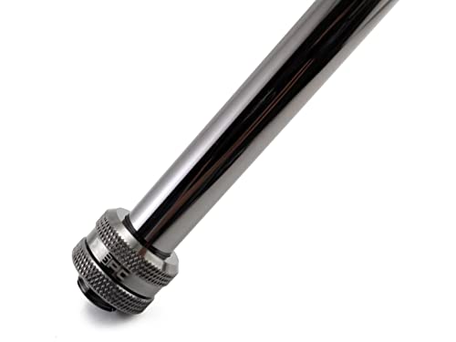 Xspc G1/4" To 10Mm Id, 14Mm Od Rigid Tubing Fitting, Black Chrome, 8-Pack #TOP7