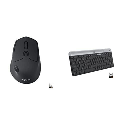 Image of LOGITECH M720 Triathlon Multi-Device Wireless Mouse, Bluetooth, USB Unifying Receiver, 1000 DPI, 6 P
