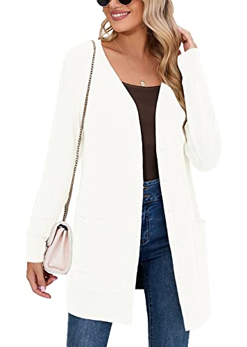 Image of Heymoments Lightweight Open Front Cardigan Sweater for Women Long Sleeve Causal Bolero Button Down Soft Outwear Tops