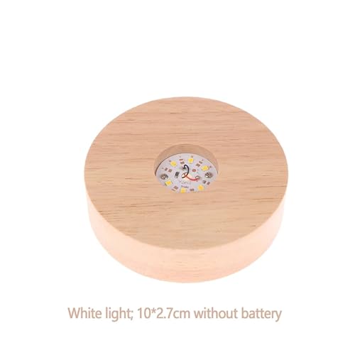 Base LED bois rond pour lampe nuit résine et ornements - 2