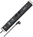 Produktbild Brennenstuhl Premium-Web-Line V3, Internet-Steckdosenleiste 2-fach mit Überspannungsschutz, Main Follow und LAN-Anschluss (3m Kabel - in 19", Made in Germany) schwarz
