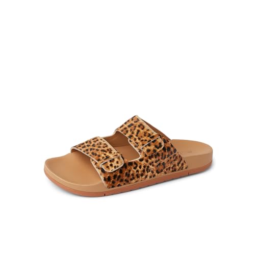 Image of REEF Ojai Two Bar Women's Fashion Slide Sandal, Premium Leather, Soft Cushion Footbed