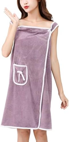 Women's Bath Wrap Comfy Bath Dress Fleece After Shower Dress Home...