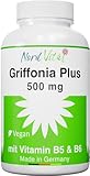 Nord Vital Griffonia Plus - 500 mg Griffoniasamen mit natürlichem 5-HTP - Vitamine B5 und B6 - deutsche Produktion - Vegan