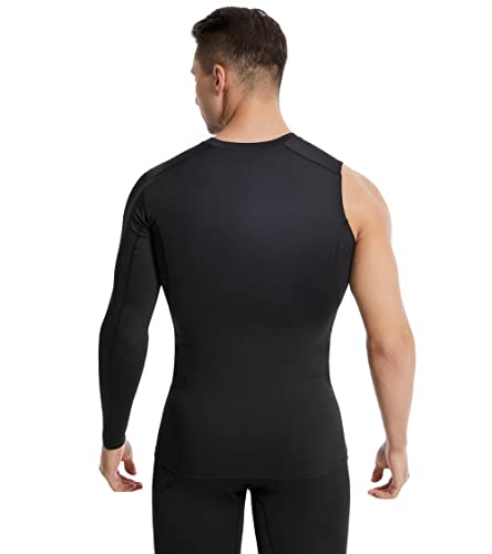 Image of New Compression Shirts for Men 1 /2 Single Arm Long Sleeve Athletic Base Layer Undershirt Gear T Shirt for Workout Basketball