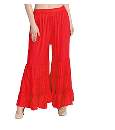 Image of TNQ Women's Rayon Relaxed Flared Garara-Sharara