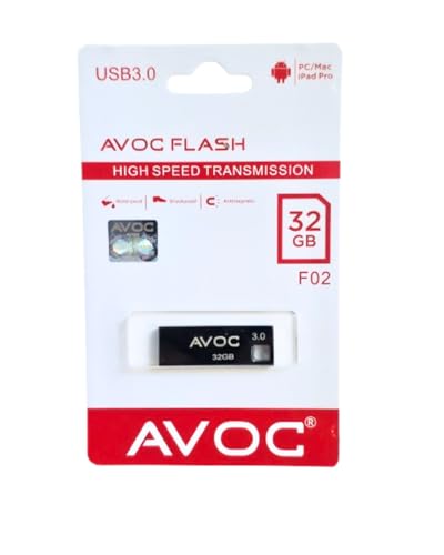 Image of AVOC HIGH Speed Metal USB 3.0 Flash Drive - High Read Speeds up to 15MB /s & Write Speeds up to 10MB /s - Ideal for Data Transfer & Storage - (AVOCPD /F02) (32, GB)