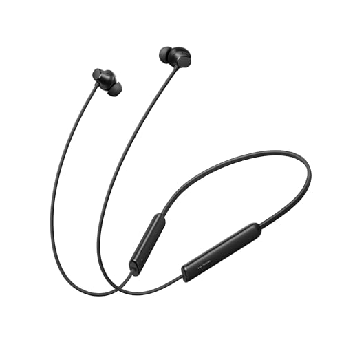 realme Buds Wireless 5 Lite in Ear Bluetooth Neckband with 12.4 mm Dynamic Bass Boost Driver,Upto 35 Hours Playback,45ms Low Latency,IP55 Dust & Water Resistant, Bluetooth V5.4 (Void Black) view 1