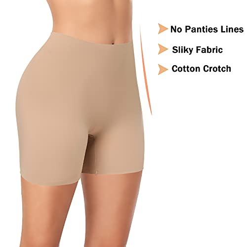 Image of Womens Slip Shorts for Under Dress Seamless Shapewear Boyshorts Tummy Control Panties Shaping Shorts
