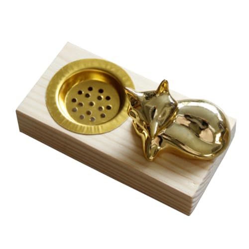 DOITOOL Elegant Wooden Aroma Stove Incense Burner with Ceramic Base Simple Rustic Home Decor Natural Wood Material Practical Desktop Censer for Relaxation and Meditation