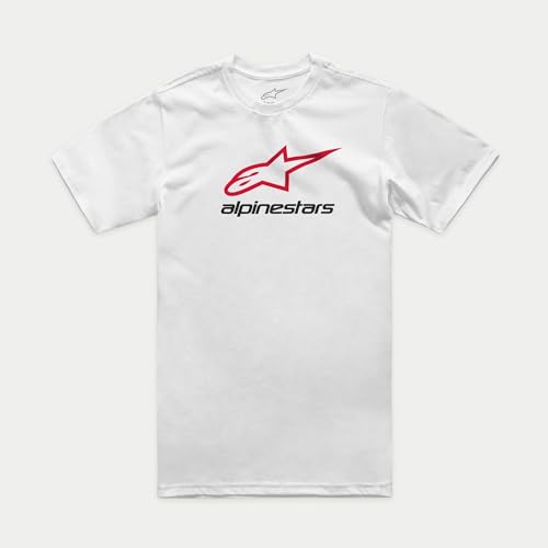 Image of Alpinestars Always 2.0 CSF Tee, Casual Sportswear Shirt, Cotton-Poly Blend, Soft Hand Print, XL White /Red