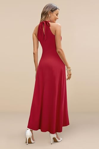 Image of STYLEWORD Women's Summer Floral Halter Maxi Dress Vacation Semi Formal 2026
