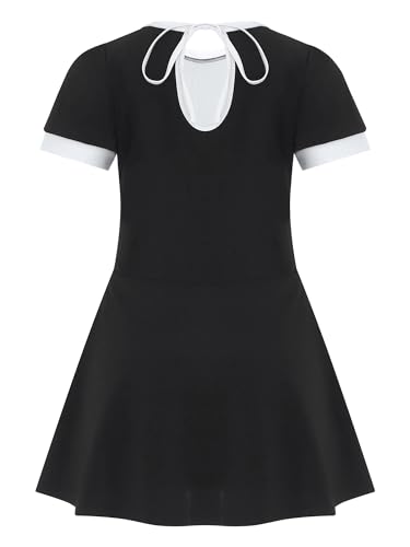 Girls One Piece Swimsuit Short Sleeve Skirted Swimwear Swim Dress Rash Guard Beach Bathing Suit2