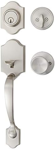 Amazon Basics Handleset with Tulip Knob - Single Cylinder - Satin Nickel
