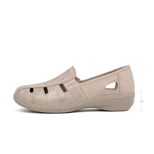 Image of VJH confort Women's Flat Shoes, Slip-on Round Toe Light Weight Comfort Casual Walking Shoes