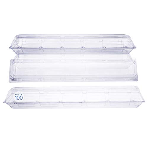 Royal Imports 100 Pack Clear Plastic Flower Box for Corsage, Boutonniere, Rose, Orchid Prom Wedding Craft Container 30x5x4