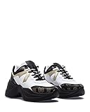  Zapatos Sneakers Mujeres GUESS FL7JOEFAB12 BlkBr Blanca Oro Negro