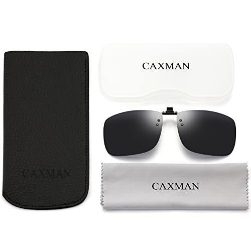 Image of CAXMAN Polarized Clip On Sunglasses Over Prescription Glasses for Men Women UV Protection