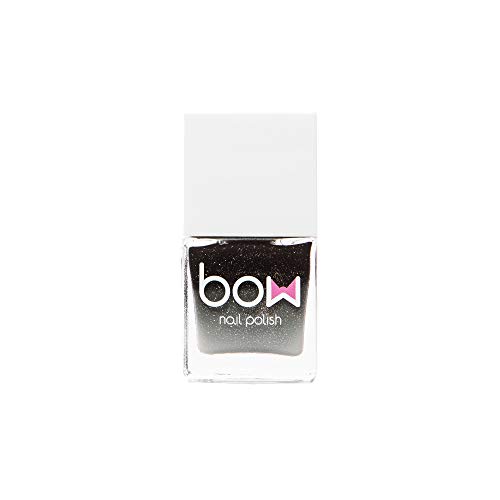 Bow Thermal Color Changing Mood Nail Polish Top Coat - Big 5 Free, Vegan and Cruelty-Free (Black)