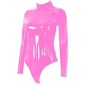 Sexy Vrouwen PU Lederen Bodycon Bodysuit Club Lange Mouw Oranje Roze Groen Jumpsuit Wetlook Lederen Streetwear Rits…