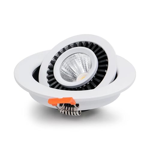 eufeifeiegds LED�V�䖄�ߍ��݃X�|�b�g���C�g 12W 10W 7W 5W LED�d�����C�g 360�x��]�X�|�b�g�Ɩ� �L�b�`�� �Q�� ���������v(Cold White,WHITE SHELL_10W)