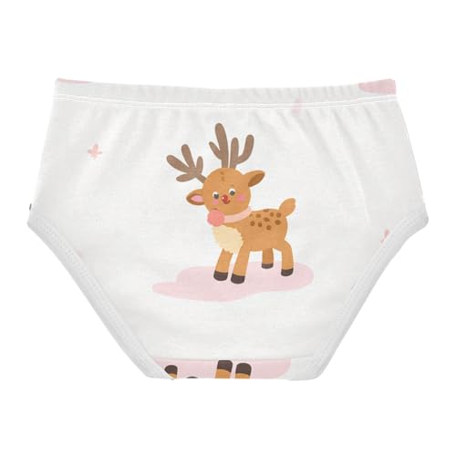 Girls' Underwear Soft Touch Organic Underpants for Kids Reindeer in Sizes 2T,3T, 4T, 5T, 6Y and 8Y2