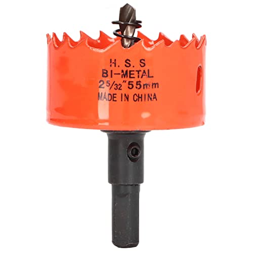 ANKROYU Broca para sierra perforadora de acero de alta velocidad de grado profesional con dientes afilados para cortes limpios y suaves en madera, metal, PVC, plástico, yeso (2-5/32'(55 mm))