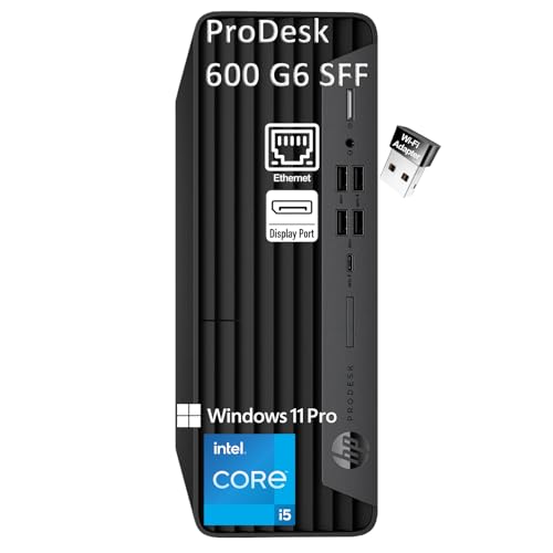 HP Desktop Computer Tower PC ProDesk 600 G6 for Home & Business, Intel 6-Core i5-10400 Processor, 32GB DDR4 RAM, 1TB PCIe SSD, WiFi Adapter, 2 DisplayPorts, RJ-45, Type-C, KB & Mouse, Windows 11 Pro