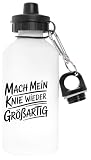 Material ligero Capzy Mach Mein Knie Wieder Großartig Glas Bier Becher Tasse Blanco Botella De Agua Aluminio Para Exteriores Pollutant Free White Water Bottle Aluminium For Outdoors