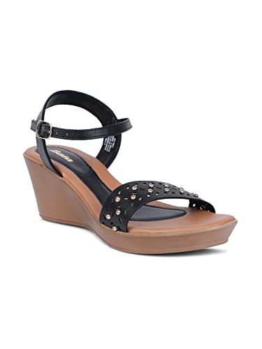 Image of Bata Women Ankle-Strap Wedge Heel Sandal - Black