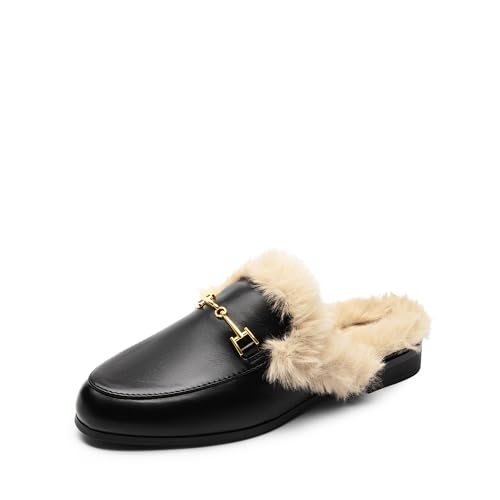 Image of DREAM PAIRS Mules for Women Flats Slip on Comfortable | Pointed Toe Slip on Slides Buckle Lightweight Loafers Shoes for Office Work Business and Casual Wear
