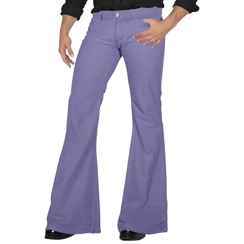 Bell Bottom Jeans for Men Retro White Causal Skinny Flared Zip 0ff Jeans Men Vintage Denim Pants for Mens