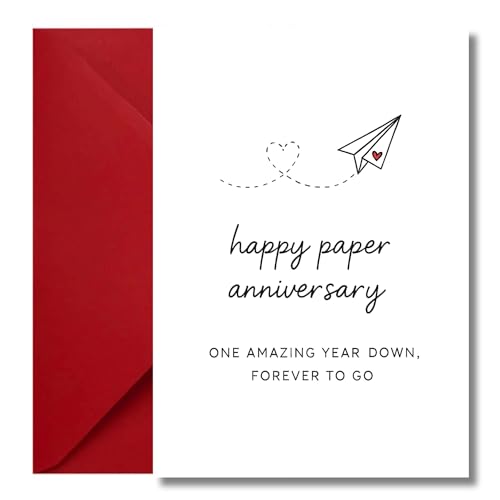 LimaLima Paper Wedding Anniversary Card 1st Gift Celebrating 1 Year For Him Her Husband & Wife