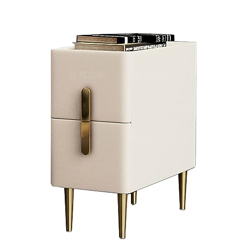 Mesita de noche estrecha, armario de almacenamiento simple adecuado para apartamentos pequeños, losas de roca, escritorio de alta densidad y fácil de limpiar, trípode de acero de alto carbono, 40 x 40