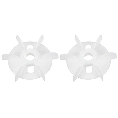 Motor Fan Blade 150 mm x 28 mm Round Shape Bore White Engineering Plastic with 6 Valves 2pcs